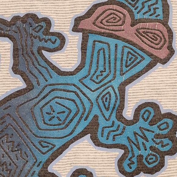 Vintage 90s Gecko Hawaii Stripes Shirt S/M 19x20 Gray USA - Picture 15 of 15